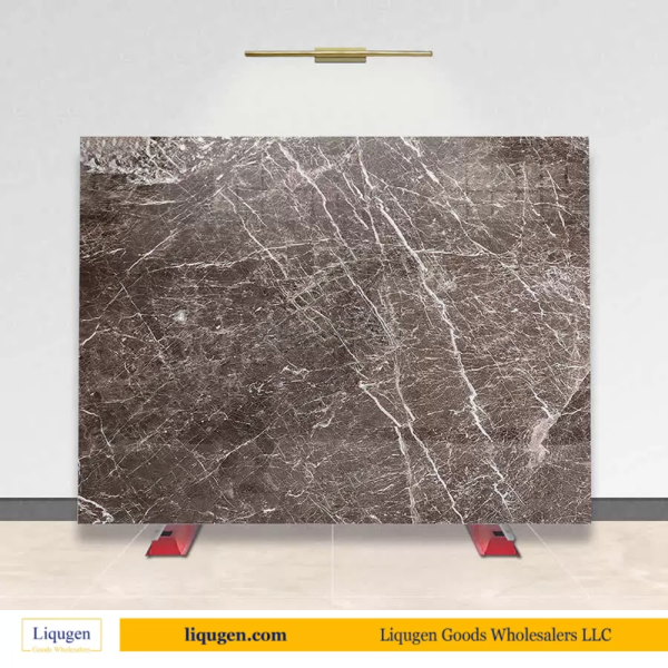 White Brown Marble Stone Slab